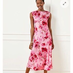 Talbots Pink Floral Midi Dress